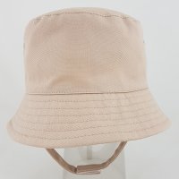 0193X-Biscuit: Infants Plain Biscuit Bucket Hat With Chin Strap (1-4 Years)